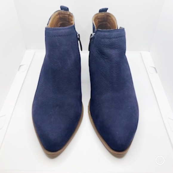 Franco Sarto Laslo Blue Suede Ankle Boots 6.5 - Picture 3 of 8